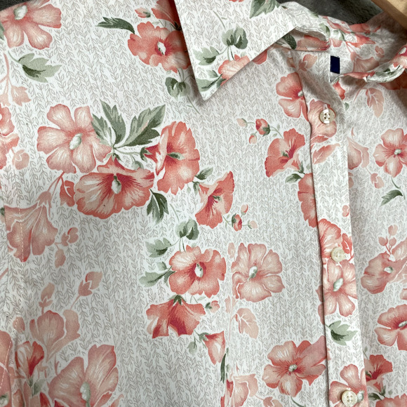 Chaps Womens Button Up Top Size 1X Floral Long Sleeve Cottagecore No Iron Office - Picture 2 of 8